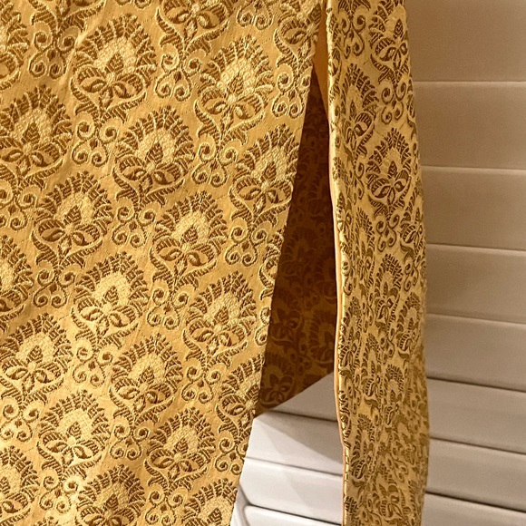 Kurta Art Silk Top & Bottom set Sequined Top goldtone embellishment Mens Size 40 - Picture 6 of 14